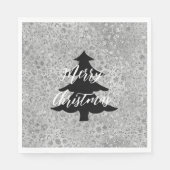 Zilveren Leopard Grijs Meow Kitty Kat Servet (Voorkant)