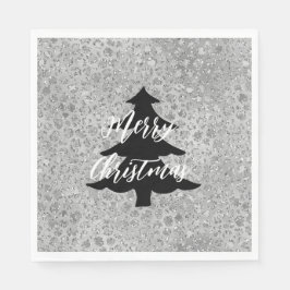 Zilveren Leopard Grijs Meow Kitty Kat Servet