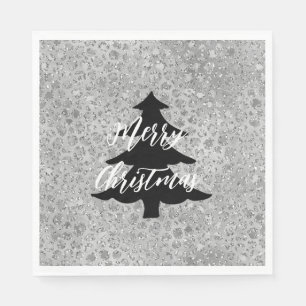 Zilveren Leopard Grijs Meow Kitty Kat Servet