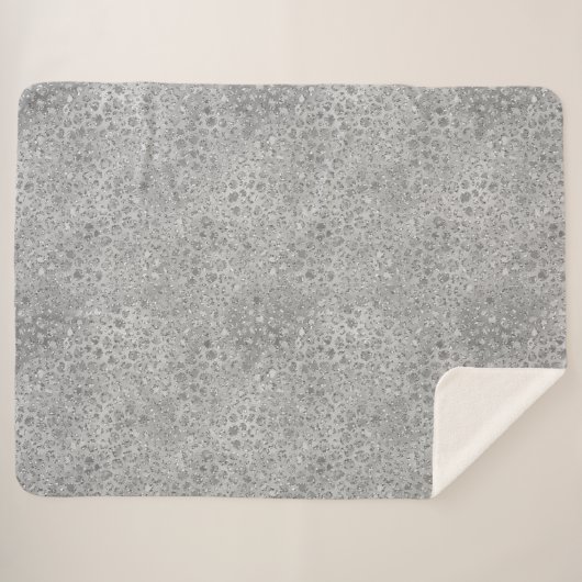 Zilveren Leopard Grijs Meow Kitty Kat Sherpa Deken (Voorkant (horizontaal))