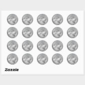 Zilveren Leopard Print Glitzy Sparkle Diamonds Ronde Sticker (Vel)
