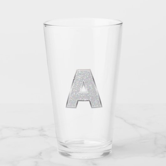 Zilveren letter A Glas (Voorkant)