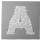 Zilveren letter A Tegeltje (Voorkant)