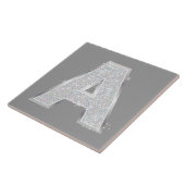 Zilveren letter A Tegeltje (Zijkant)