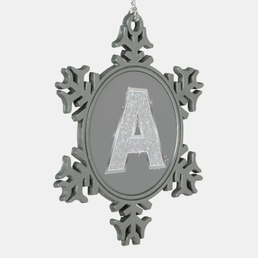 Zilveren letter A Tin Sneeuwvlok Ornament (Links)