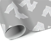 Zilveren letter N Cadeaupapier (Rol Hoek)