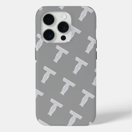 Zilveren letter T Case-Mate iPhone Case (Achterkant)
