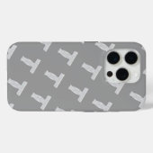 Zilveren letter T Case-Mate iPhone Case (Achterkant (horizontaal))