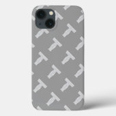 Zilveren letter T Case-Mate iPhone Case (Achterkant)