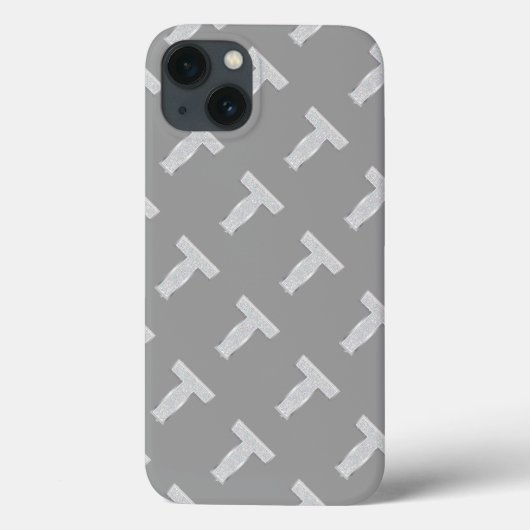Zilveren letter T Case-Mate iPhone Case (Achterkant)