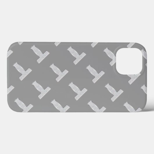Zilveren letter T Case-Mate iPhone Case (Achterkant (horizontaal))