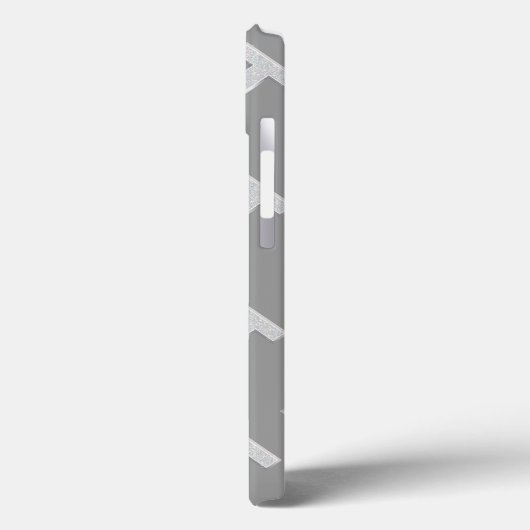 Zilveren letter T Case-Mate iPhone Case (Achterkant / Links)