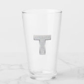 Zilveren letter T Glas (Voorkant)