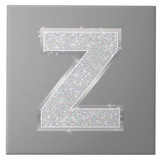 Zilveren letter Z Tegeltje (Voorkant)