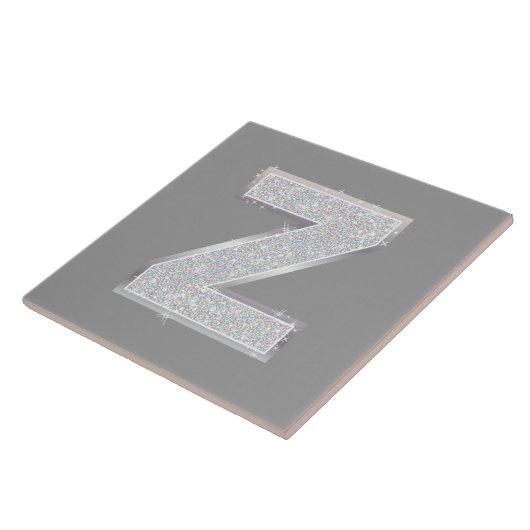 Zilveren letter Z Tegeltje (Zijkant)
