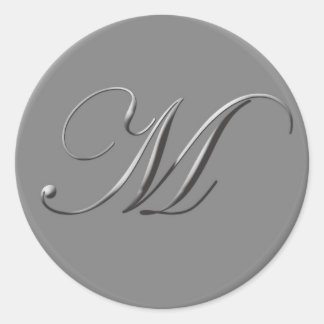 zilveren letters ronde sticker