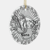 Zilveren letters verpleegster keramisch ornament (Rechts)