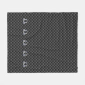 Zilveren Libra Zodiac Symbool op Carbon Fiber Prin Fleece Deken (Voorkant (Horizontaal))