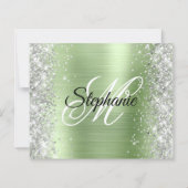 Zilveren Licht Mint Glam Monogram 40e Verjaardag (Achterkant)