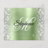 Zilveren Licht Mint Glam Monogram 40e Verjaardag Flyer (Achterkant)