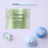 Zilveren Licht Mint Glam Monogram 40e Verjaardag Flyer (Enkel)