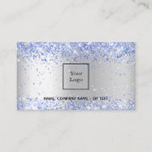 Zilveren lichtblauwe foto QR-code Visitekaartje (Voorkant)