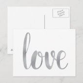 Zilveren liefde briefkaarten, folie lettertype briefkaart (Voorkant / Achterkant)
