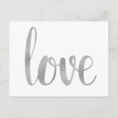 Zilveren liefde briefkaarten, folie lettertype briefkaart (Voorkant)