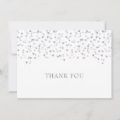 Zilveren Liefdesharten Confetti Bedankkaart (Voorkant)