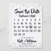 Zilveren Liefdeshartkalender Bewaar de Datum Save The Date (Voorkant)