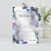 Zilveren Lijst Abstracte pruim Blauwgroen Details Kaart (Staand voorkant)