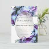 Zilveren Lijst Abstracte pruim Blauwgroen vloeiend Kaart (Staand voorkant)