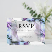 Zilveren Lijst Abstracte pruim Blauwgroen vloeiend Kaart (Staand voorkant)