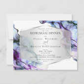 Zilveren lijst Abstracte pruimen turkoois vloeiend Kaart (Voorkant)