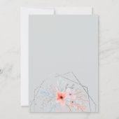 Zilveren lijst Bloemen waterverf script bruiloft Kaart (Achterkant)