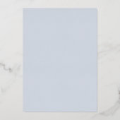  zilveren Lijst Blue Bow doop Folie Uitnodiging (Achterkant)