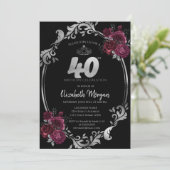 Zilveren Lijst Bourgondische Rozen Zwart 40e Verja Kaart (Staand voorkant)