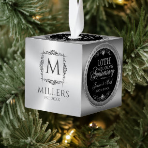 Zilveren Lijst & Harten 10e bruiloft Jubileum Decoratie