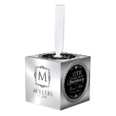 Zilveren Lijst & Harten 10e bruiloft Jubileum Decoratie (Voorkant hoekig)