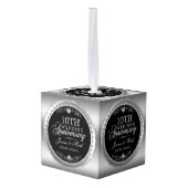 Zilveren Lijst & Harten 10e bruiloft Jubileum Decoratie (Achter hoekig)