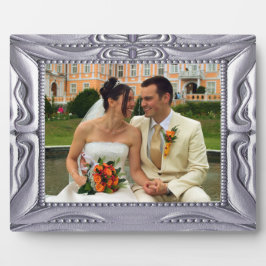 Zilveren lijst met fancy kader Plaque om foto toe Fotoplaat