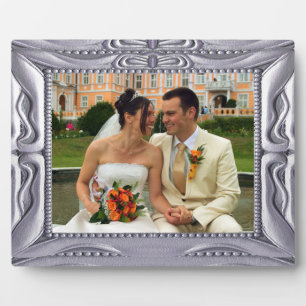 Zilveren lijst met fancy kader Plaque om foto toe  Fotoplaat