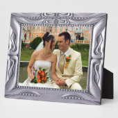 Zilveren lijst met fancy kader Voeg hier foto toe  Fotoplaat (Zijkant)