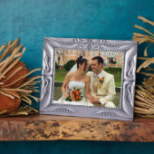 Zilveren lijst met fancy kader Voeg hier foto toe  Fotoplaat (Zijkant)