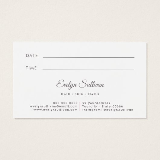  zilveren lijst roze boog afspraak kaart (Achterkant)