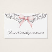 zilveren lijst roze boog afspraak kaart (Voorkant)