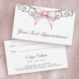  zilveren lijst roze boog afspraak kaart