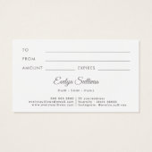  zilveren lijst roze strik cadeaubon visitekaartje (Achterkant)