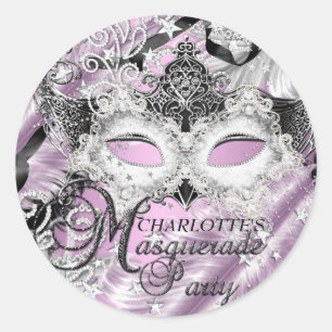 Zilveren Lilac Sparkle Masker Maskerade Sticker