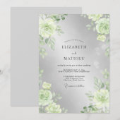 Zilveren Lindeblad Bruiloft Kaart (Voorkant / Achterkant)
